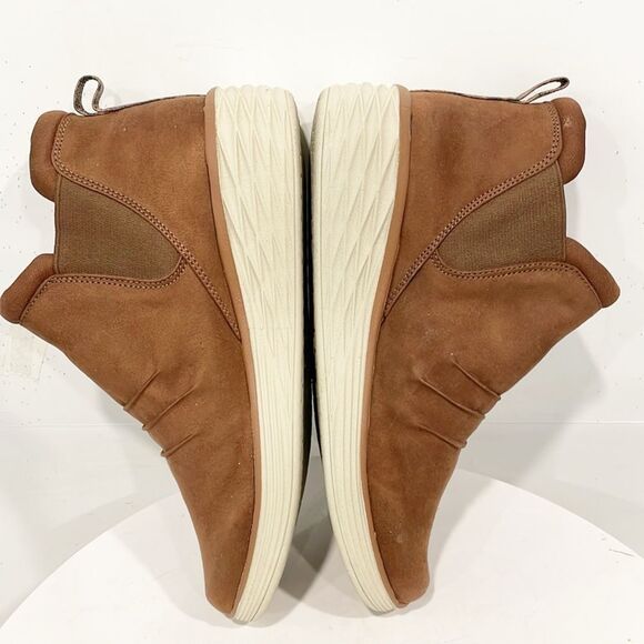 Ryka Women Water Repellent‎ Niah Wedge Ankle Boots Sz 9.5 M Brown Fabric Slip On - Picture 7 of 13